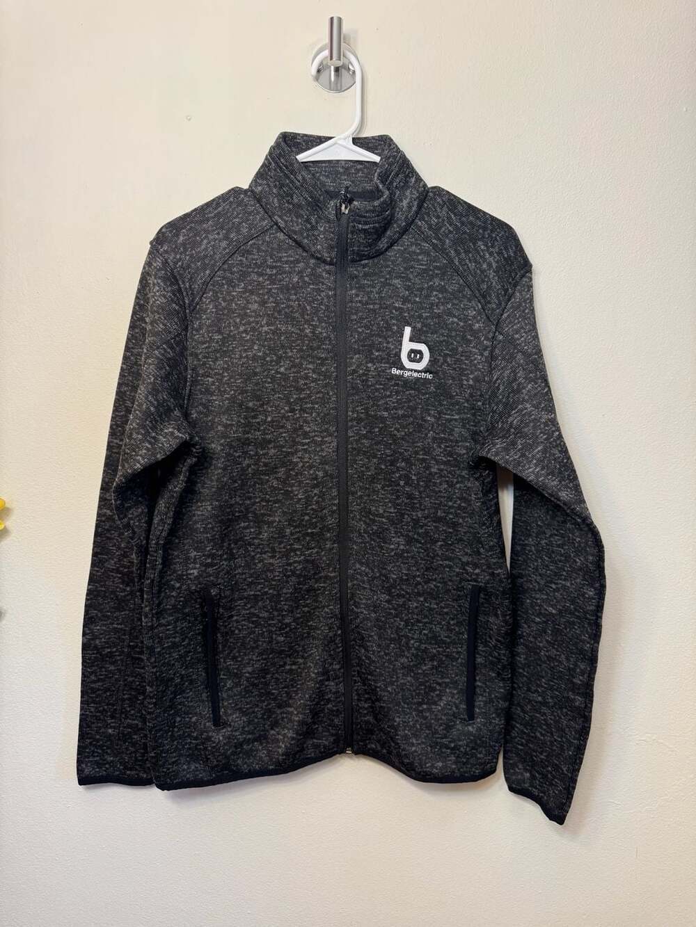 Port Authority full-zip sweater fleece jacket in a dark charcoal heather.